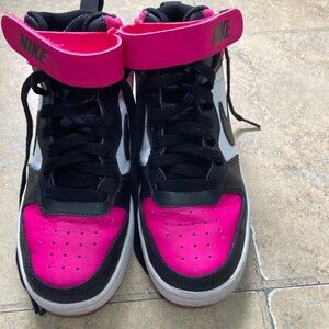 Nike Black and Hot Pink High-Tops